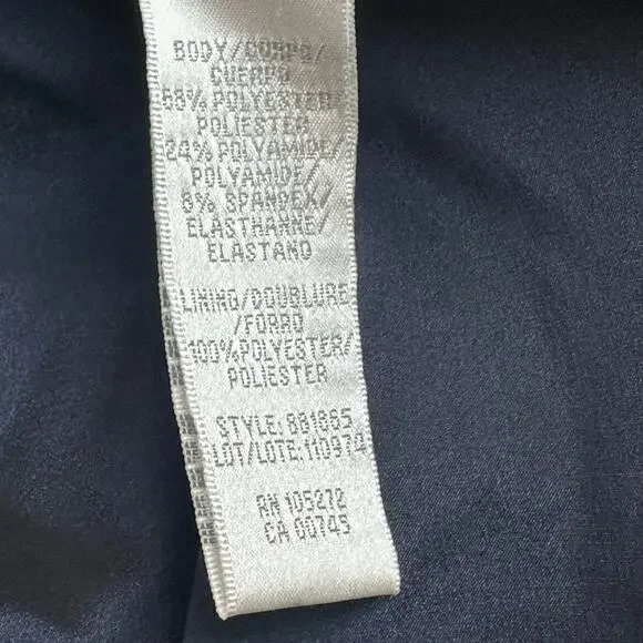 Theia Lace Sleeve Ruched Evening Dress 881865 Midnight Blue Mermaid Gown $748 8 - Picture 14 of 15